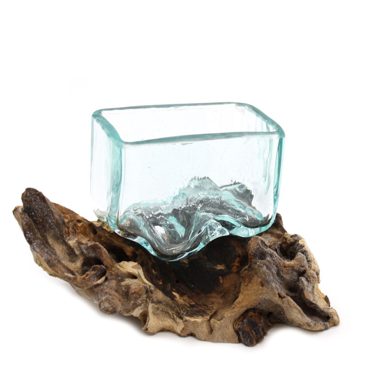 Coupe étroite en verre soufflé sur racine de Gamal, vue 1