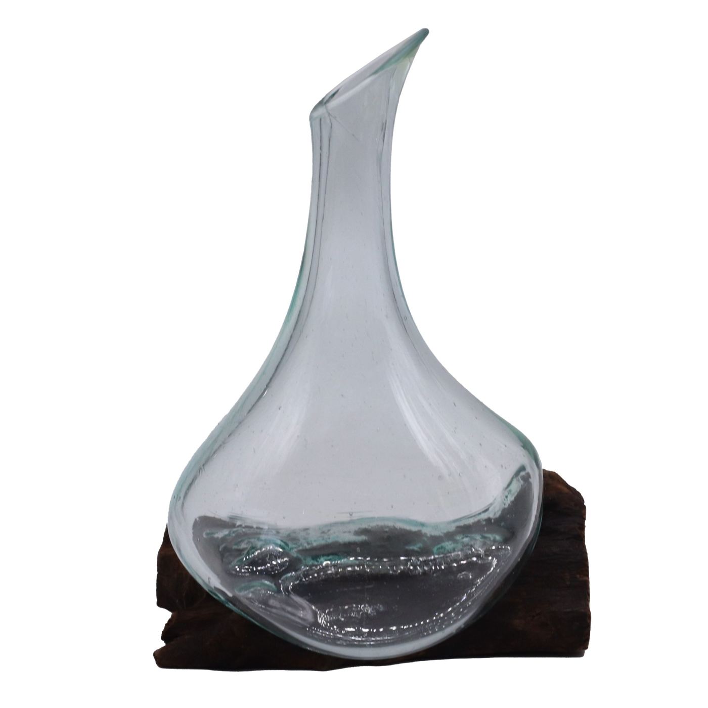 Petite carafe, 20 cm en verre soufflé sur racine de Gamal, vue d'ensemble
