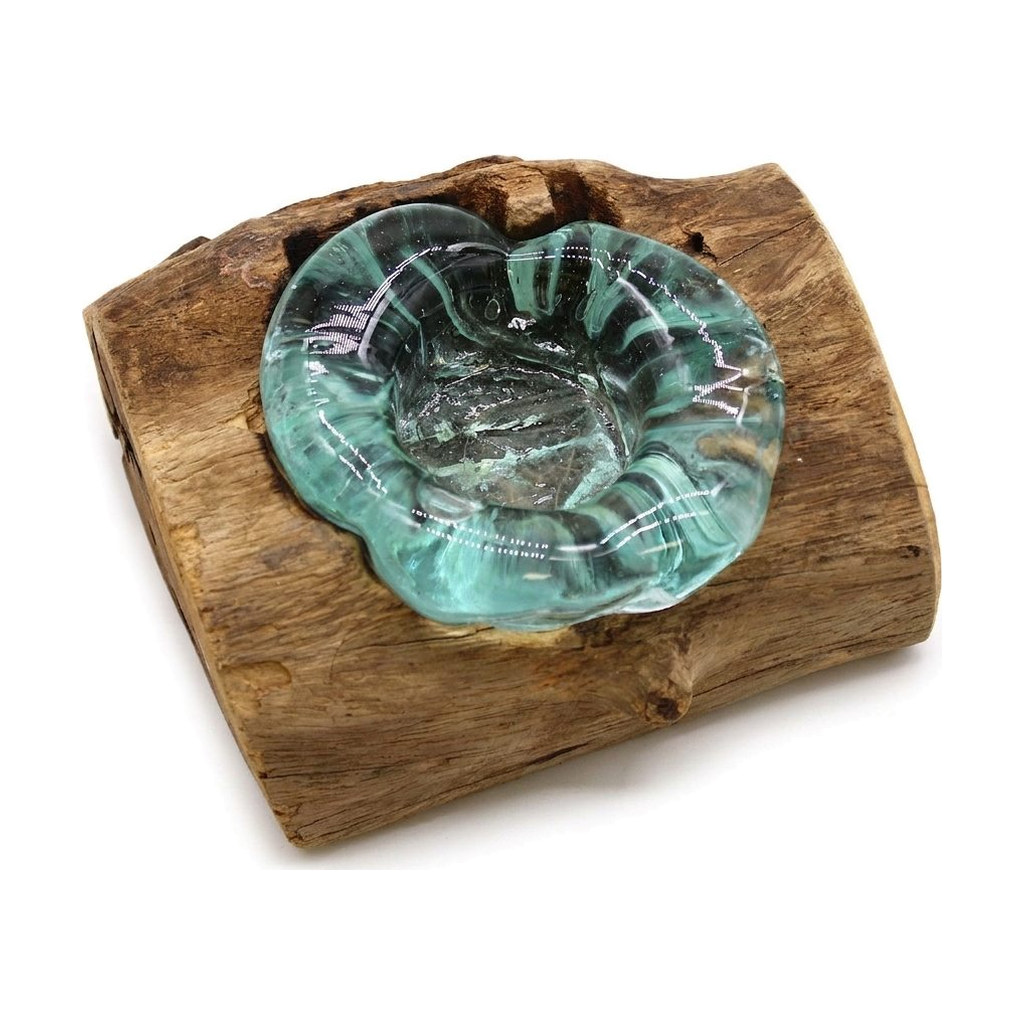 Petit photophore d'appoint en verre soufflé sur sa racine